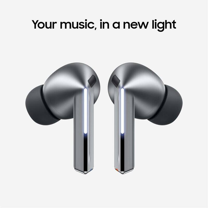 SAMSUNG Galaxy Buds 3 Pro AI True Wireless Bluetooth Earbuds, Noise Cancelling, Sound Optimization, Real-Time Interpreter, Redesigned Comfort Fit, Silver